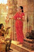 Raja Ravi Varma Lady Giving Alms Germany oil painting artist